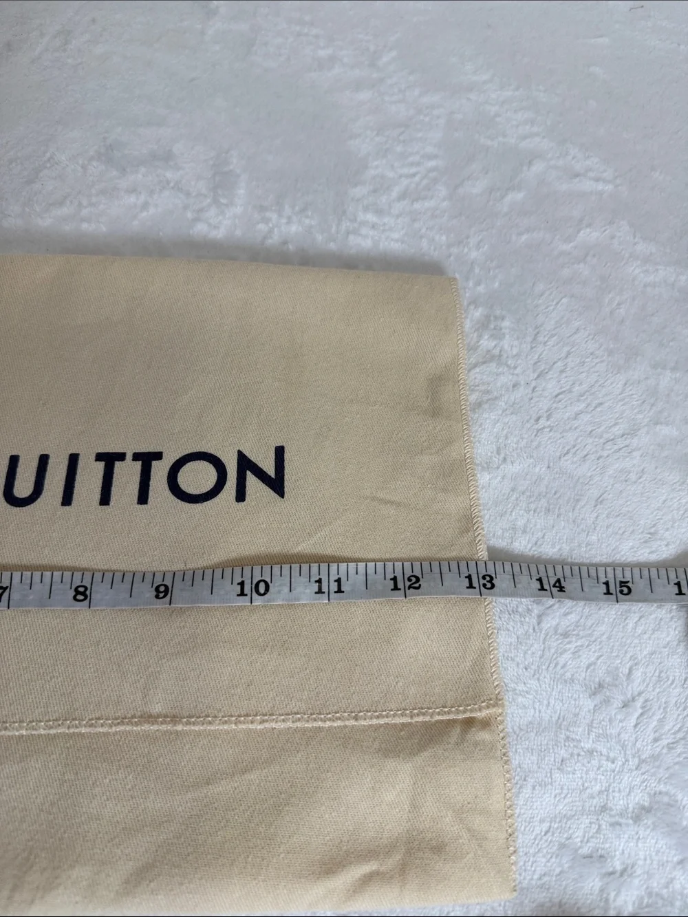 Louis Vuitton Beige Fabric Protective Pouch with Black Logo